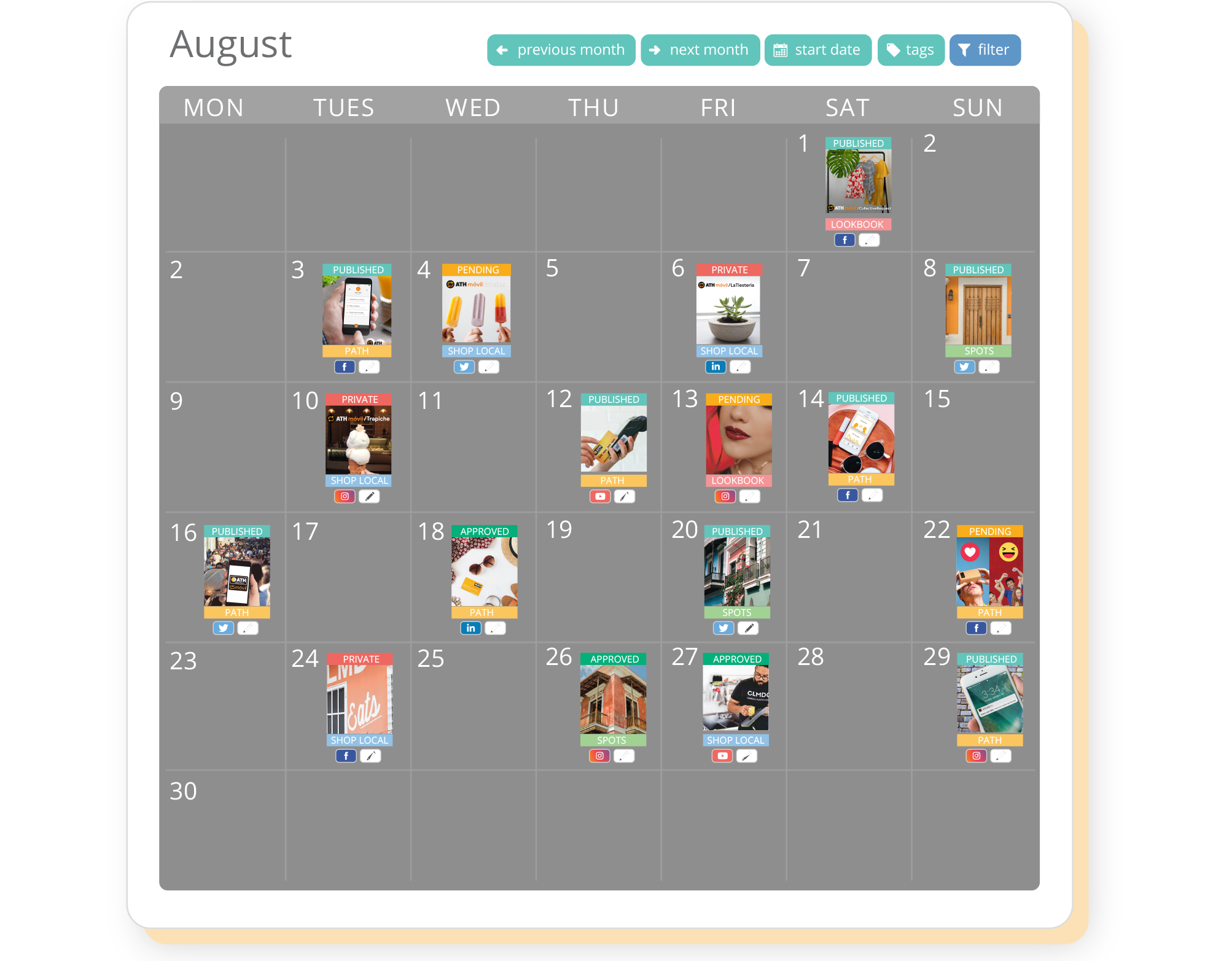 social media content calendar Sharelov
