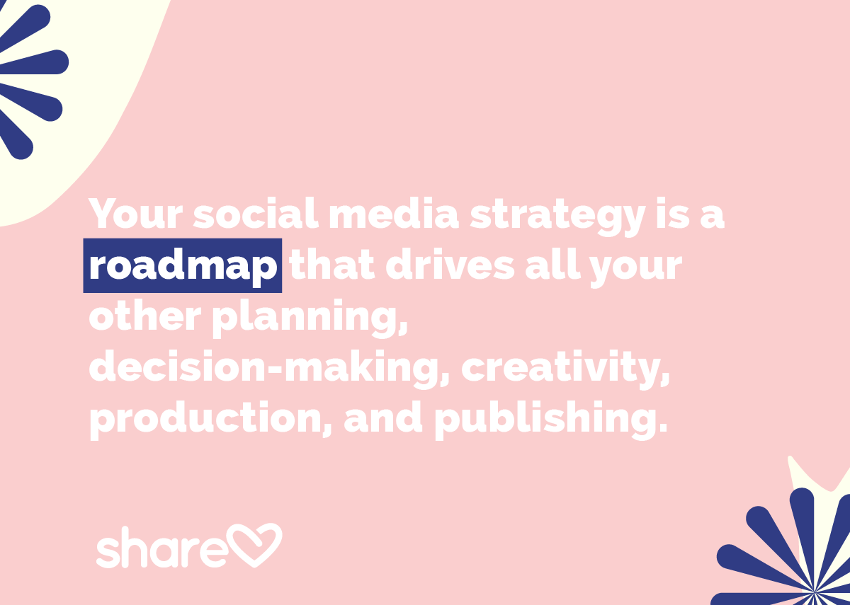 Your social media strategy is a roadmap that drives all your other planning, decision-making, creativity, production, and publishing.